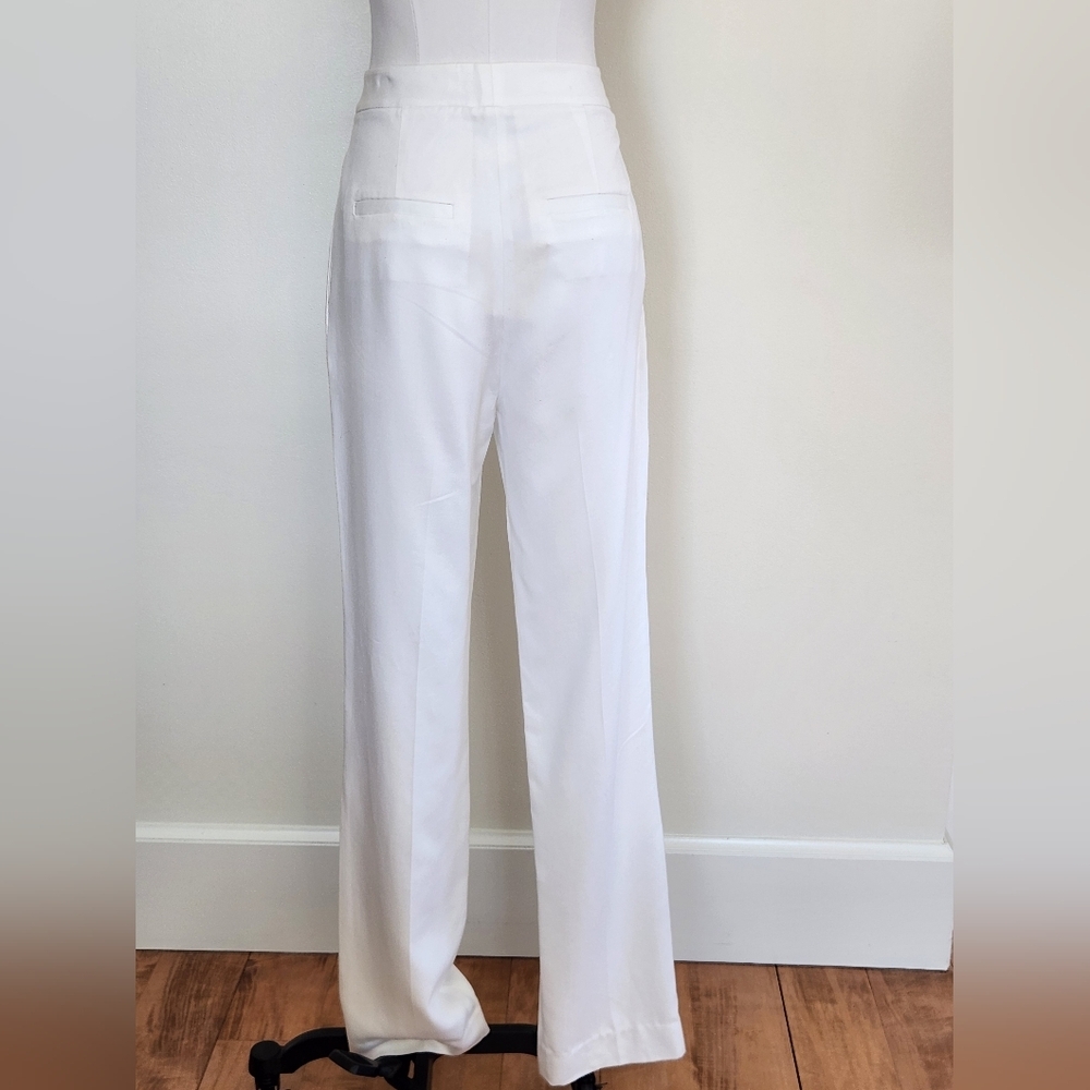 NWT || TIBI || Sebastian White Trousers  Straight Legs Immaculate Sz 2 - Picture 10 of 12